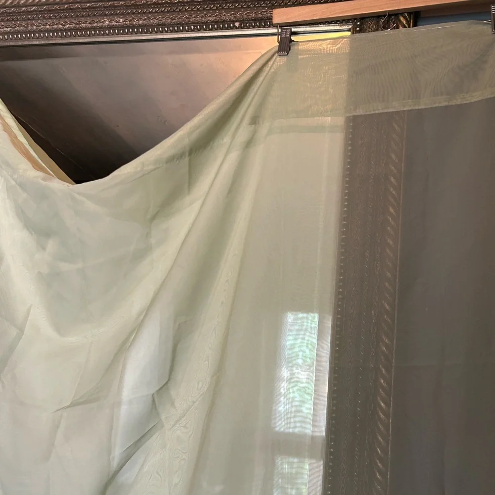 Light Sage Sheer Curtain Panel Set